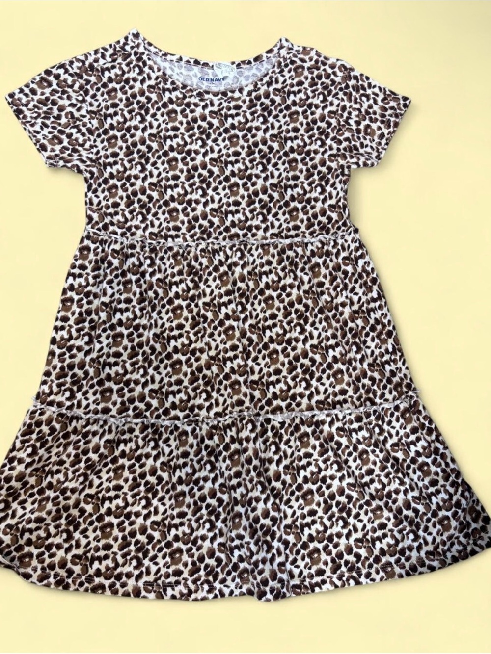 Old Navy Girls' Leopard Print Tiered Dress - Brown/White (Kids)